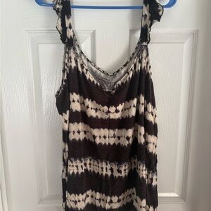 Torrid Black and Cream Tie-Dye Camisole